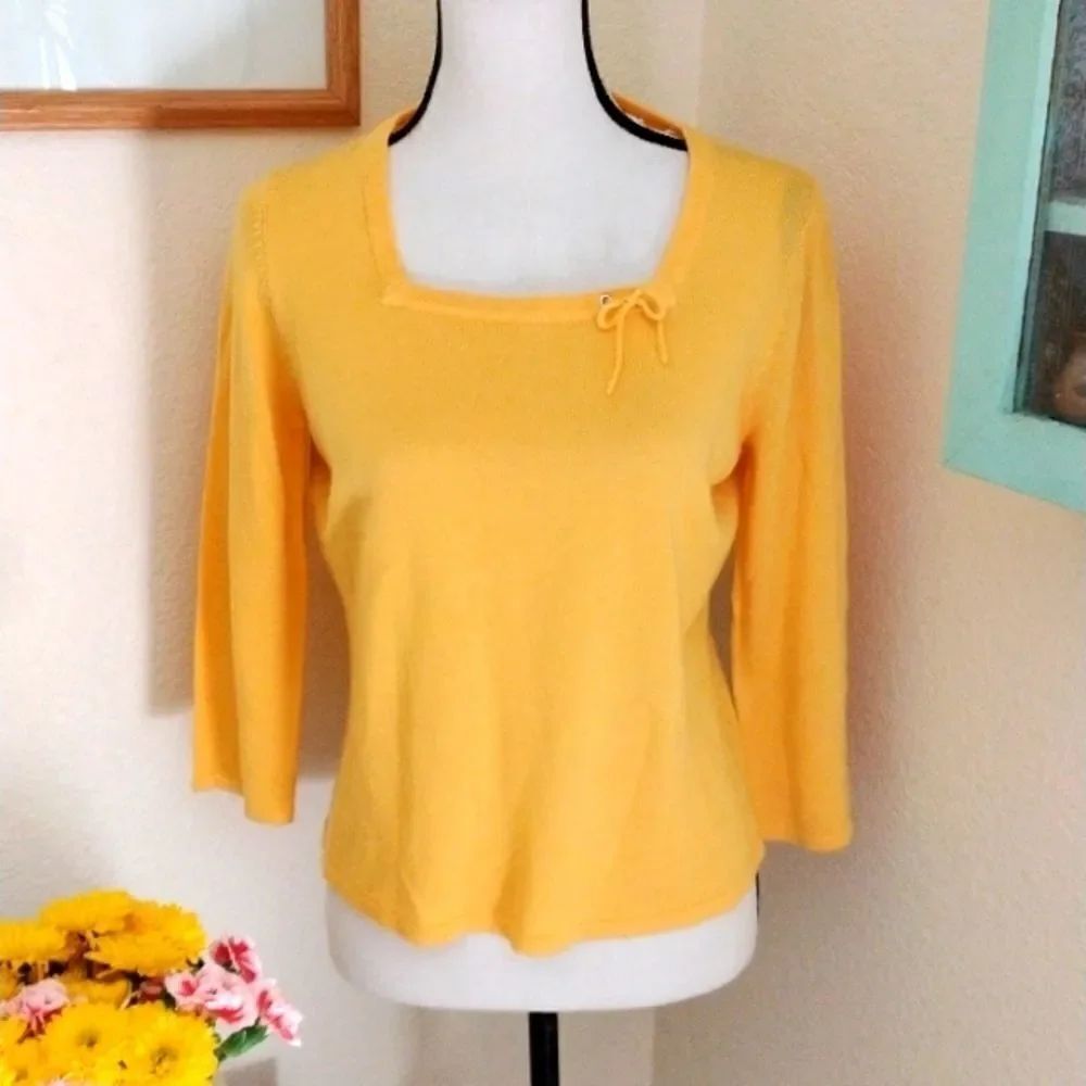 Bright Yellow Knit Sweater Top